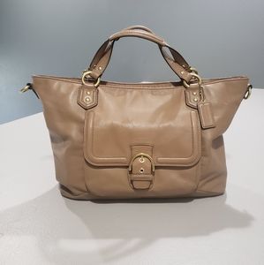 Tan Coach purse handbag